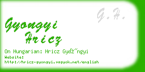 gyongyi hricz business card